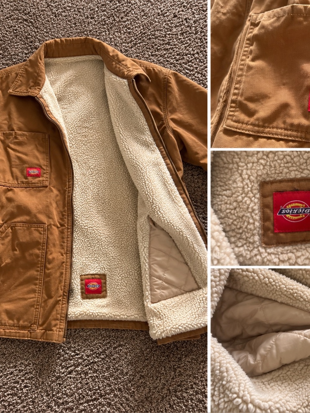 Dickies Men’s Tan Sherpa-Lined Work Jacket